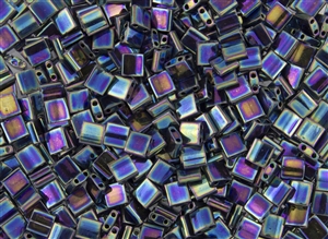 Miyuki Tila 5mm Glass Beads - Medium Blue Iris Metallic #TL455