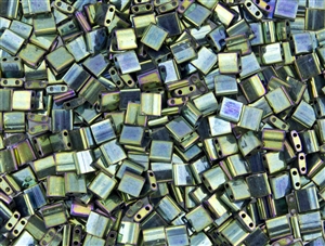 Miyuki Tila 5mm Glass Beads - Green Iris Metallic #TL468