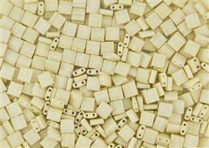 Miyuki Tila 5mm Glass Beads - Opaque Cream Matte #TL2021