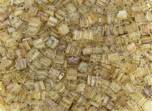 Miyuki Tila 5mm Glass Beads - Transparent Lt Topaz Picasso #TL4501