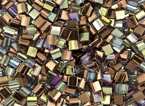 Miyuki Tila 5mm Glass Beads - Crystal Copper Rainbow #TL55020