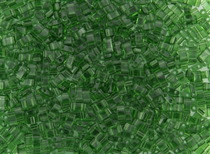 Miyuki Half Tila Bricks 2.5x5mm Glass Beads - Transparent Green #TLH146