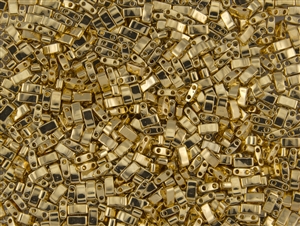 Miyuki Half Tila Bricks 2.5x5mm Glass Beads - 24K Gold Plated #TLH191