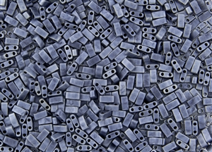 Miyuki Half Tila Bricks 2.5x5mm Glass Beads - Gunmetal Grey Metallic Matte #TLH2001