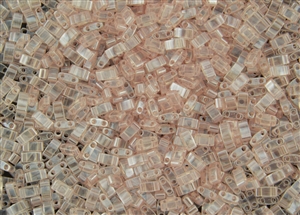 Miyuki Half Tila Bricks 2.5x5mm Glass Beads - Transparent Light Rose Luster #TLH365