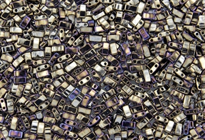 Miyuki Half Tila Bricks 2.5x5mm Glass Beads - Brown Iris Metallic #TLH458