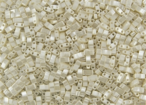 Miyuki Half Tila Bricks 2.5x5mm Glass Beads - Opaque Antique Ivory Ceylon Pearl #TLH592