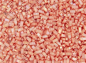 Miyuki Half Tila Bricks 2.5x5mm Glass Beads - Opaque Tea Rose Luster #TLH596