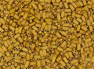 Miyuki Half Tila Bricks 2.5x5mm Glass Beads - Opaque Mustard Matte #TLH2312