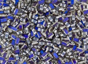 Miyuki Half Tila Bricks 2.5x5mm Glass Beads - Crystal Azuro Matte #TLH4556