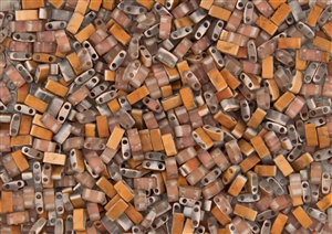 Miyuki Half Tila Bricks 2.5x5mm Glass Beads - Crystal Sunset Matte #TLH55027