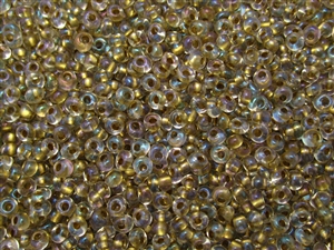 3MM Magatama Toho Japanese Seed Beads - Bronze Lined Crystal Rainbow #262