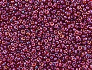 3MM Magatama Toho Japanese Seed Beads - Cranberry Gold Luster #332