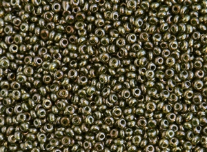 3MM Magatama Toho Japanese Seed Beads - Green Tea Gold Luster #457