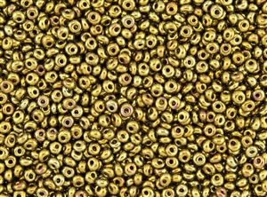 3MM Magatama Toho Japanese Seed Beads - Gold Iris Metallic Carnival #513