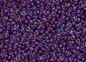 3MM Magatama Toho Japanese Seed Beads - Purple Lined Amethyst Transparent #928