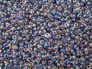 3MM Magatama Toho Japanese Seed Beads - Lt Sapphire Bronze Lined Rainbow #997