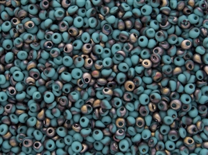 3MM Magatama Toho Japanese Seed Beads - Hybrid Frosted Turquoise Apollo #Y857F