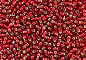 6/0 Toho Japanese Seed Beads - Dark Ruby Silver Lined Matte #25CF