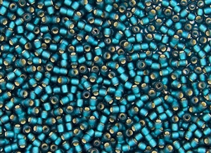 6/0 Toho Japanese Seed Beads - Blue Zircon Silver Lined Matte #27BDF