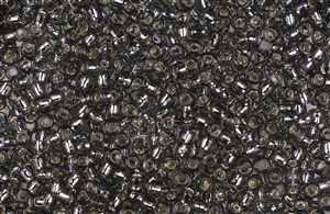 6/0 Toho Japanese Seed Beads - Light Black Diamond Silver Lined #29