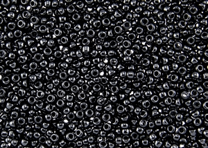 6/0 Toho Japanese Seed Beads - Jet Black Opaque #49