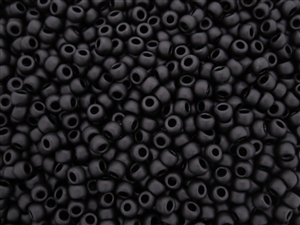 6/0 Toho Japanese Seed Beads - Jet Black Matte #49F