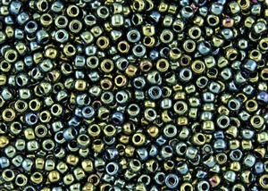 6/0 Toho Japanese Seed Beads - Green Iris Metallic #84