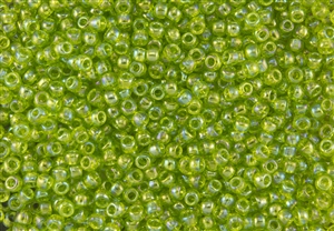 6/0 Toho Japanese Seed Beads - Lime Green Transparent Rainbow #164