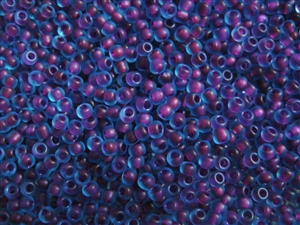 6/0 Toho Japanese Seed Beads - Purple Lined Aqua Matte #252F