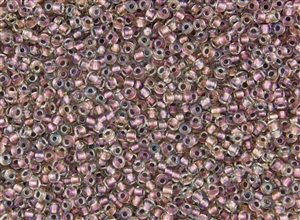6/0 Toho Japanese Seed Beads - Rose Lined Crystal Rainbow #267