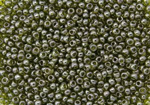 6/0 Toho Japanese Seed Beads - Green Tea Gold Luster #457