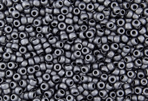 6/0 Toho Japanese Seed Beads - Gunmetal Metallic Matte #611