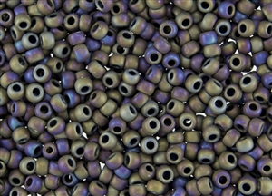 6/0 Toho Japanese Seed Beads - Brown Purple Iris Metallic Matte #615