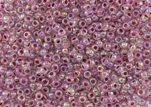 6/0 Toho Japanese Seed Beads - Crystal Rainbow Strawberry Lined #771