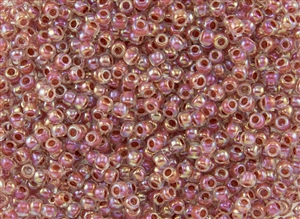 6/0 Toho Japanese Seed Beads - Red Terracotta Lined Crystal Rainbow #784