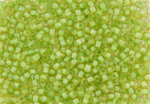 6/0 Toho Japanese Seed Beads - Light Green Lined Light Topaz #945