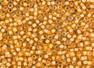 6/0 Toho Japanese Seed Beads - Burnt Orange Lined Lt Topaz #950