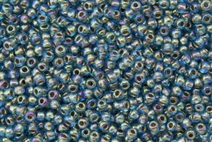 6/0 Toho Japanese Seed Beads - Aqua Bronze Lined Rainbow #995