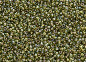 6/0 Toho Japanese Seed Beads - Peridot Bronze Lined Rainbow #996