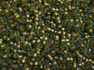 6/0 Toho Japanese Seed Beads - Bronze Lined Peridot Rainbow Matte #996F