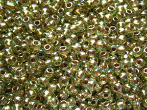 6/0 Toho Japanese Seed Beads - Lt Topaz Bronze Lined Rainbow #998