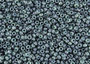 6/0 Toho Japanese Seed Beads - Blue Marbled Opaque Sea Foam #1207