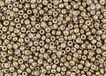 6/0 Toho Japanese Seed Beads - White 24K Gold Gilded Marbled #1700