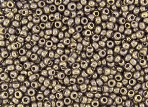 6/0 Toho Japanese Seed Beads - Mauve 24K Gilded Marbled Opaque #1704