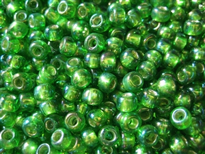 6/0 Toho Japanese Seed Beads - Green Silver Lined Rainbow #2027