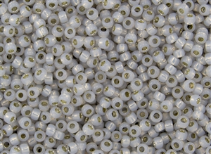 6/0 Toho Japanese Seed Beads - PermaFinish Grey Opal Silver Lined #PF2101