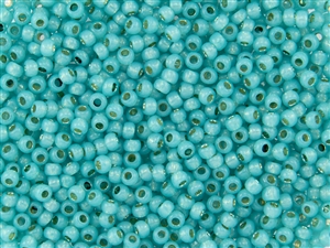 6/0 Toho Japanese Seed Beads - PermaFinish Turquoise Opal Silver Lined #PF2104