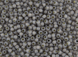 6/0 Toho Japanese Seed Beads - PermaFinish Black Diamond Opal Silver Lined #PF2115