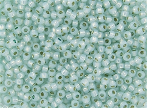 6/0 Toho Japanese Seed Beads - PermaFinish Light Aqua Opal Silver Lined #PF2116